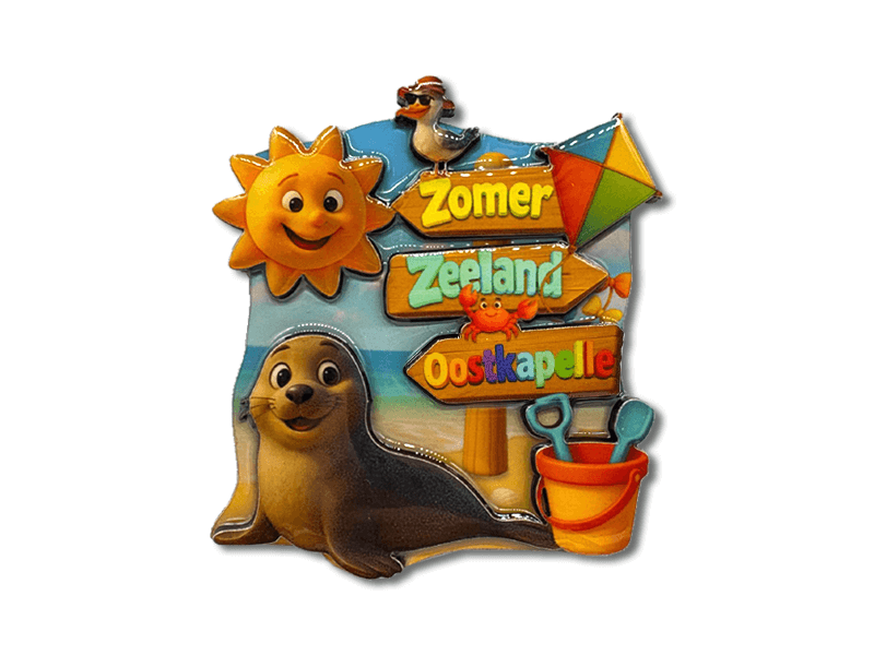 Magneet MDF Zeehond OOSTKAPELLE