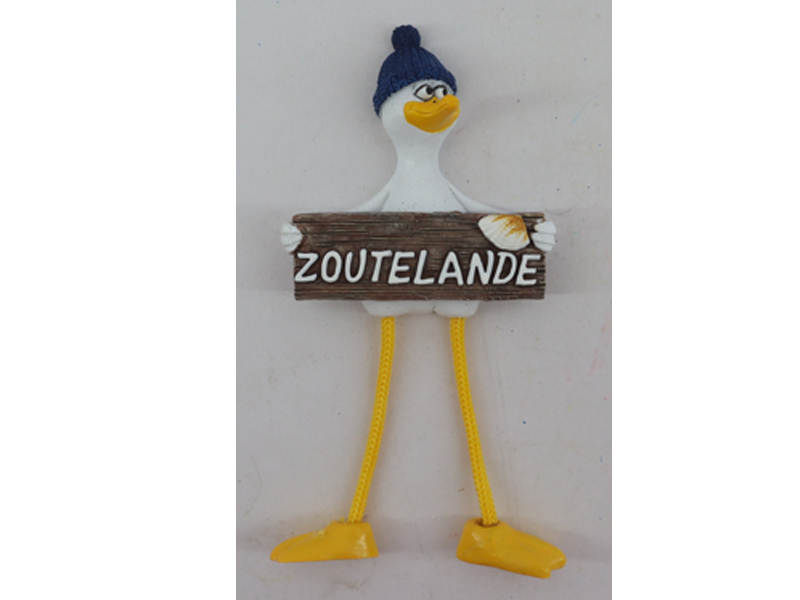 Komische meeuw magneet ZOUTELANDE Komische meeuw magneet ZOUTELANDE