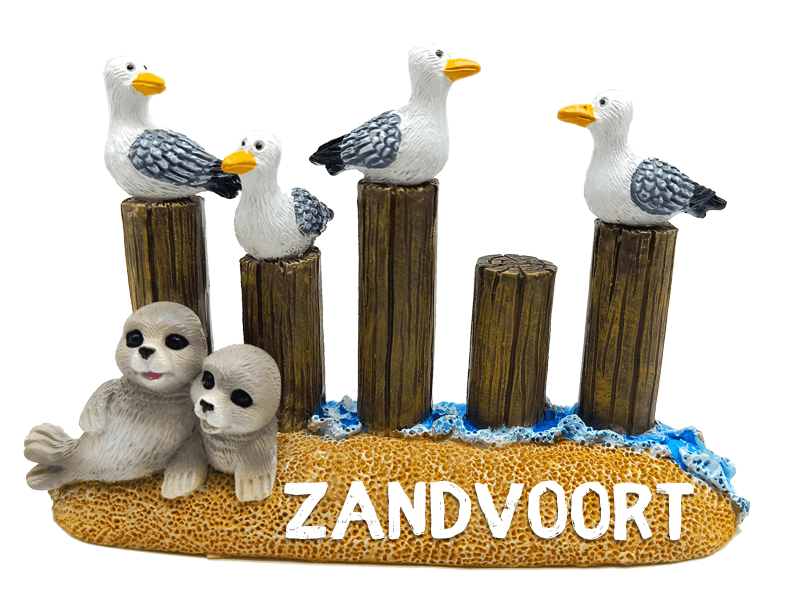 Tafereel ZANDVOORT meeuw op palen