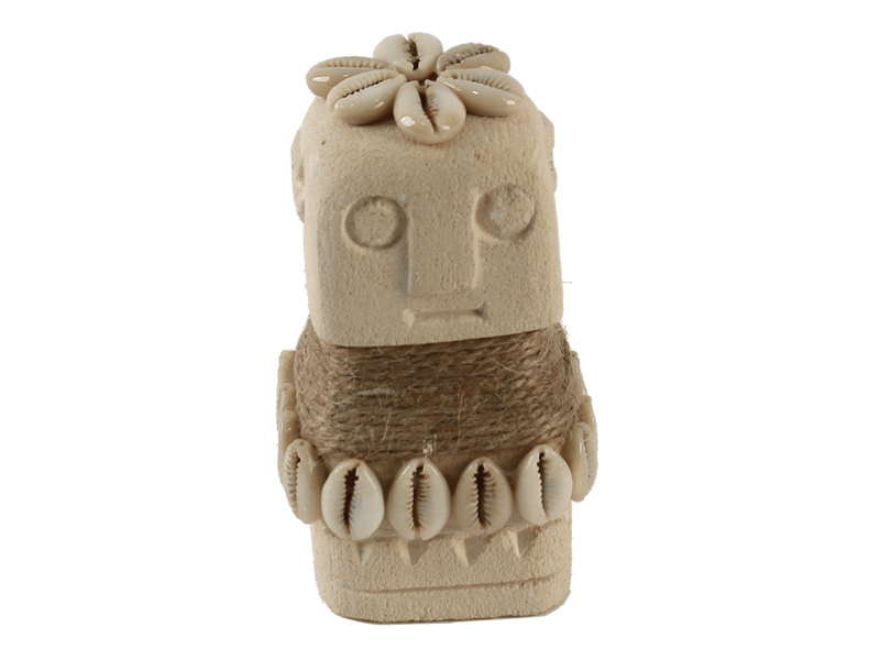 Stenen beeldje schelpjes touw 11cm Stenen beeldje schelpjes touw 11cm