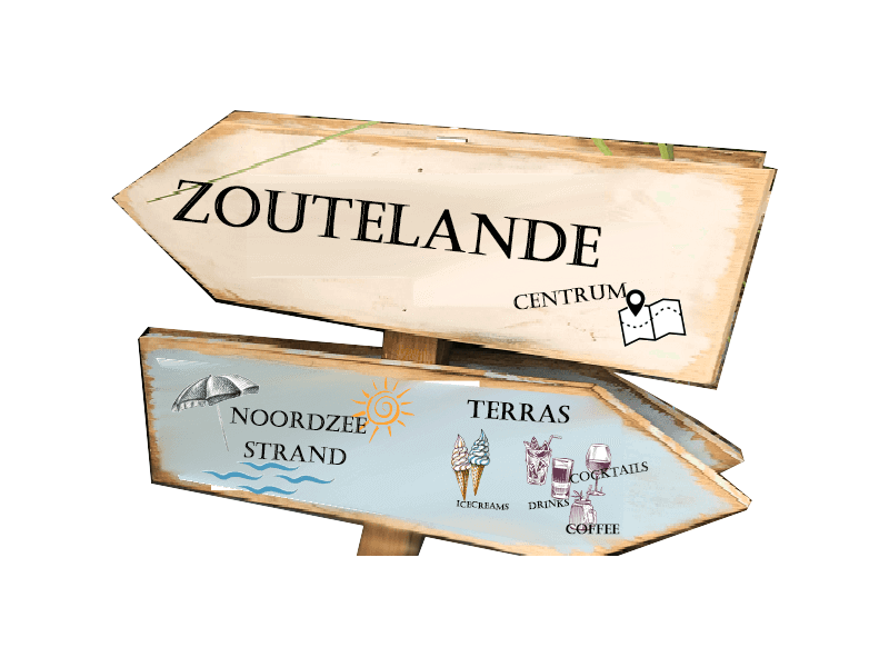 Verwijsbord Zoutelande - Beach