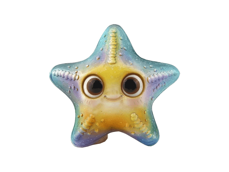 Zeester klein blauw, hoogte 11,5cm