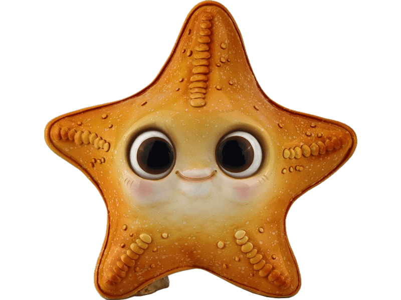 Zeester groot oranje, hoogte 24cm