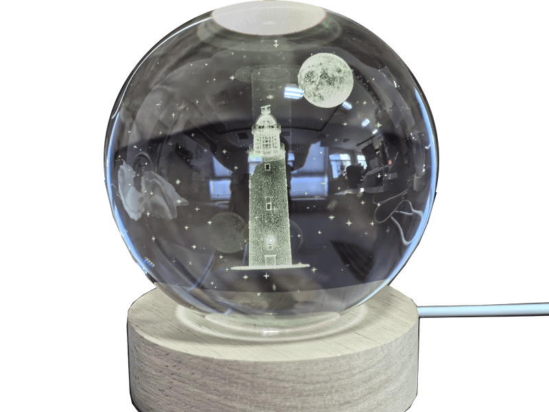 Kristallen bol vuurtoren TEXEL 80mm