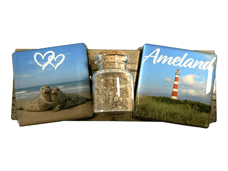 Magneet MDF 2 foto's flesje AMELAND